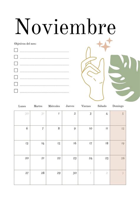 Plantilla Calendario Mensual 2023 Boho Minimalista Nude Templates By