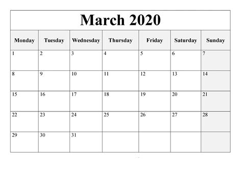 Free Printable Calendar 2020 Waterproof