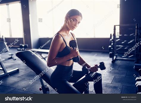Sporty Girl Workout Dumbell Gym Stock Photo 1821080093 Shutterstock