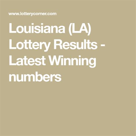 In 2016, the state lottery saw ticket sales rack up to more than $5 billion. Louisiana (LA) Lottery Results - Latest Winning numbers