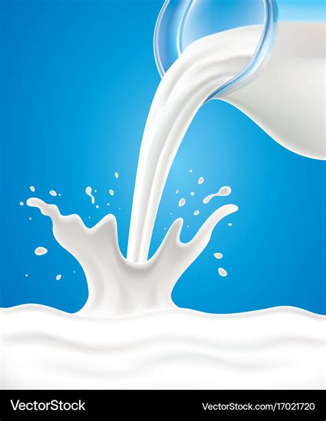 Fresh Milk Pouring From Jug Royalty Free Vector Image
