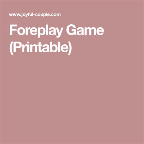 Foreplay Game Printable Foreplay Card Games Games