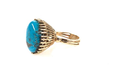 Lot 14K Yellow Gold Turquoise Ring