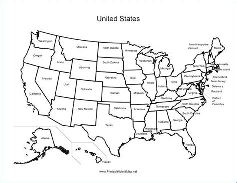Us Map Template Printable Us State Map Template Intended For Blank