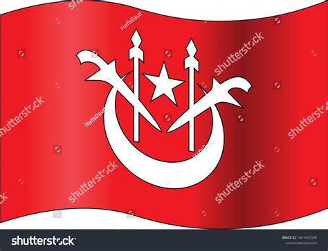 Waving State Kelantan Flag Vector Illustration Stock Vector Royalty