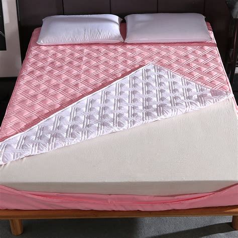 2021 Thicken Solid Color Bed Mattress Cover Protector Pad Quilted Fitted Sheet Bed 6 Sides All