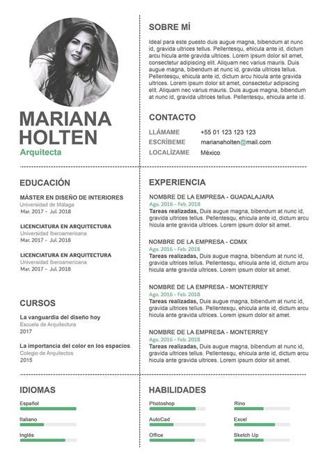The problem with that is that these default templates are often bland and lifeless. Modelo CV Nueva York - Modelo de Currículum para Editar