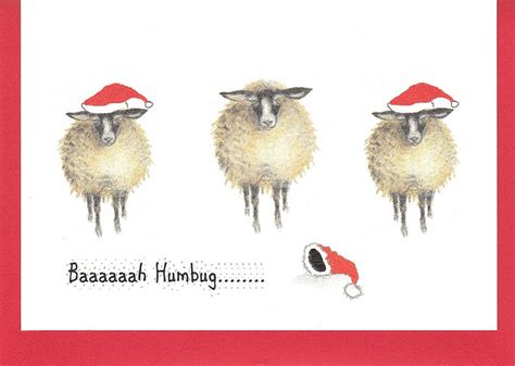Sheep Christmas Card Hand Made Card Card With A Sheep Funny Etsy