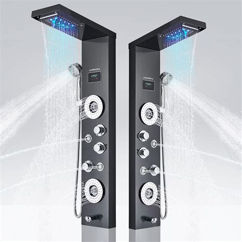 Fuz Black Shower Panel Functions Shower Panel Tower Shower System