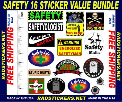 Safety Hard Hat Stickers Value Pack Of The Top Safety Etsy