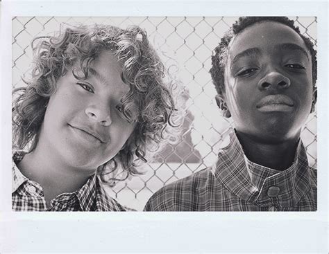 gaten matarazzo and caleb mclaughlin stranger things cast for dazed and confused winter 2016