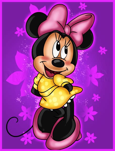 How To Draw Minnie Mouse Step By Step Drawing Guide By Dawn Dragoart