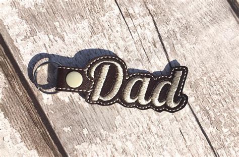 dad personalised key fob handmade faux leather keyring etsy personalized key fob leather