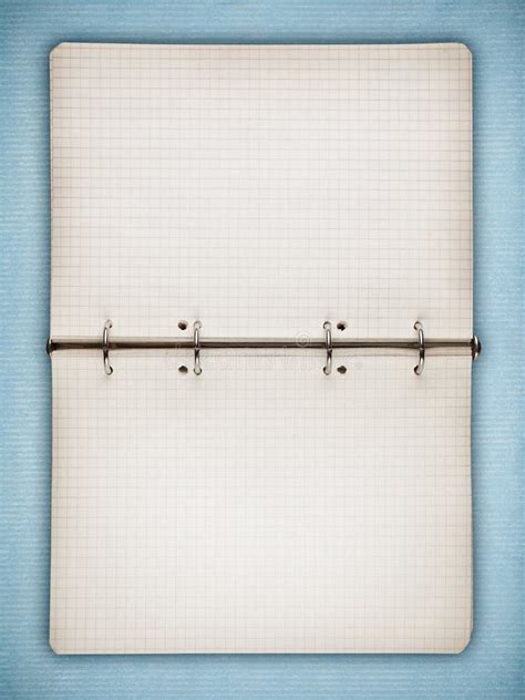 Blank Old Textured Notebook On Blue Vintage Paper Stock Photo Image