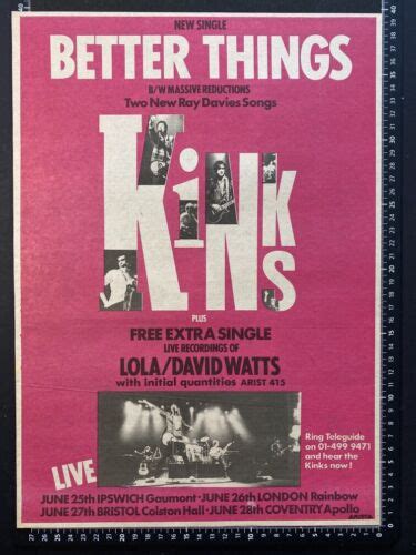 The Kinks Better Things Original Advert Poster Xl Ebay