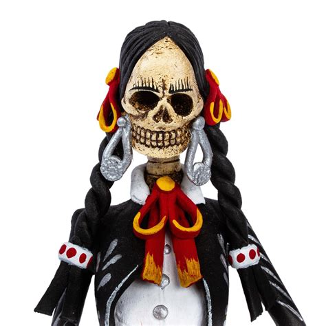Handcrafted Day Of The Dead Ceramic Skeleton Sculpture Mariachi