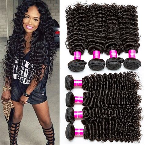 Mink Brazilian Virgin Hair 4 Bundles Unprocessed Deep Wave Curly Weave