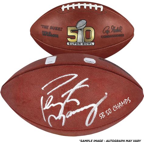 Peyton Manning Denver Broncos Autographed Super Bowl 50 Pro Football