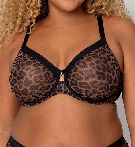 Curvy Couture Sheer Mesh Unlined Underwire Bra 1311 Curvy Couture