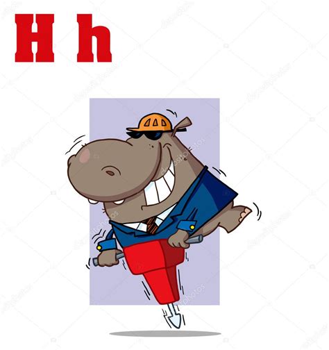 Funny Cartoons Alphabet Hippo — Stock Photo © Hittoon 2609991