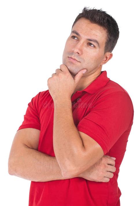 Man Thinking With Hand On His Chin Stock Photo Image Of Face