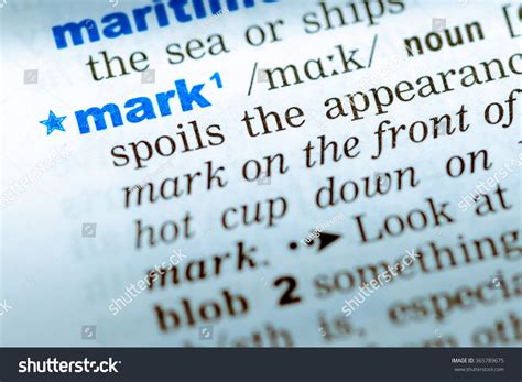Closeup Word English Dictionary Mark Definition Stock Photo 365789675