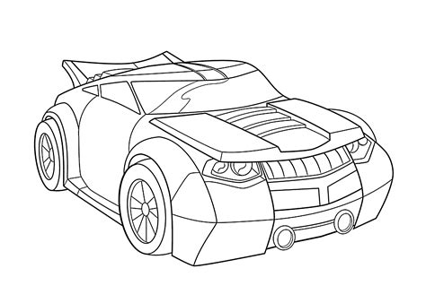 100% free coloring page of a police car. Bumblebee car coloring pages for kids, printable free ...