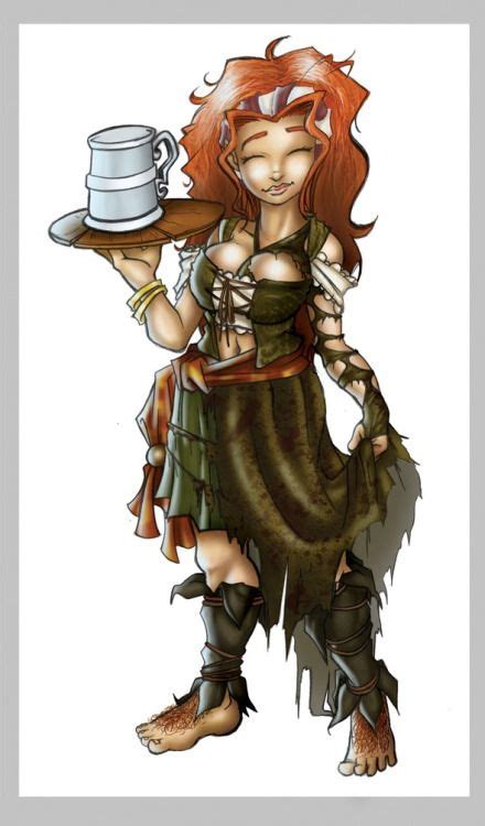 Halfling Barmaid Character Portraits Female Gnome Fantasy Characters