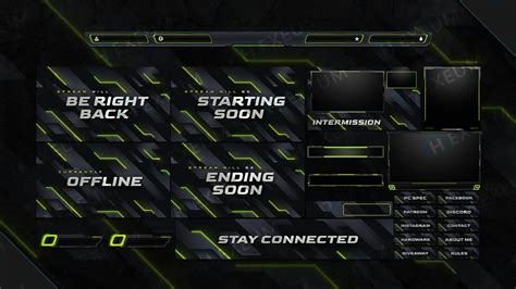 Neon Green Twitch Overlay Package Webcam Screens Panels Etsy