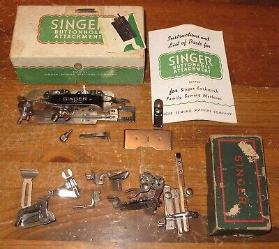 Singer Sewing Machine Buttonhole And Other Attachments Vintage Ebay