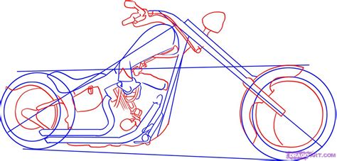 How To Draw A Chopper Motorcycle Step 3 Custom Cafè Racer Bobber