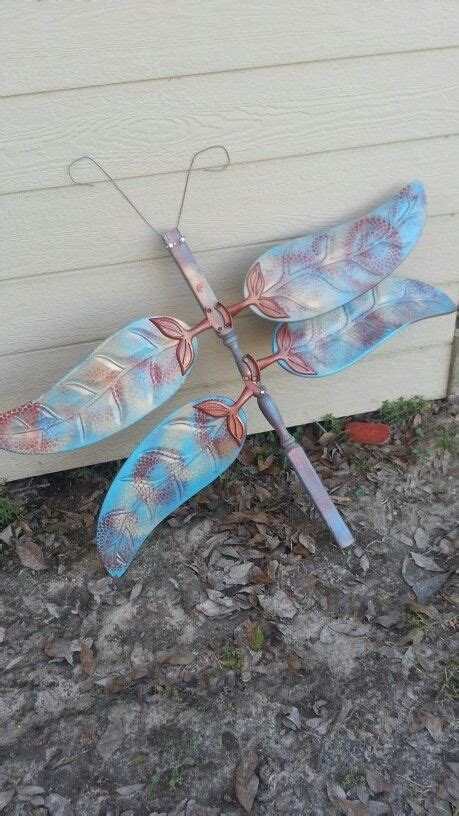 Head could be wooden ball or styrofoam.(inspiration only). My Dragon fly... made from old ceiling fan blades ...