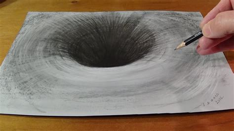Drawing A 3d Black Hole How To Draw Round Hole Anamorphic Trick Art