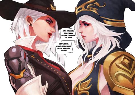 Ashe Vs Ashe By Monorirogue Overwatch League Of Legends Overwatch Wallpapers