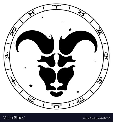 Zodiac Sign Aries Royalty Free Vector Image Vectorstock