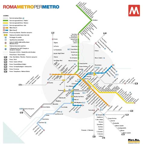 Rome Metro Map Rome Metro Map 2016 Lazio Italy