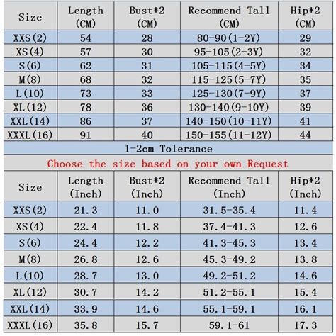 China Size Chart Clothes