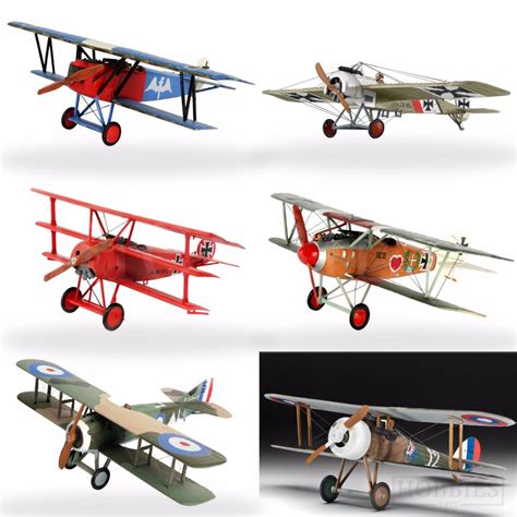 Revell 172 Model Kits Ww1 Aircraft Sopwith Camel Fokker Nieuport Bi