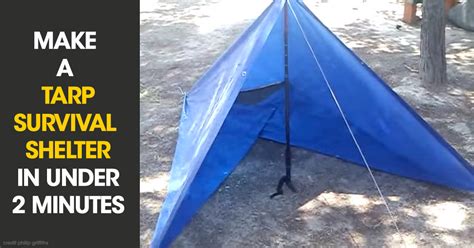How To Make A Tarp Survival Shelter In Two Minutes Stealth Angel Survival