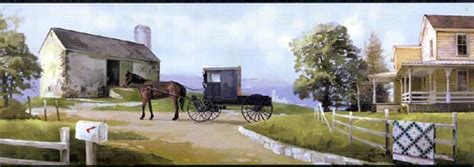 Amish Farm Scene Wallpaper