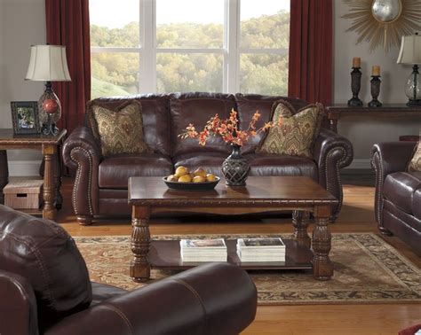 A Rich Dark Brown Leather Living Room Set Brown Living Room Leather