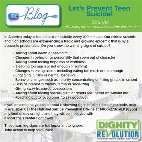 Lets Prevent Teen Suicide Dignity Pledge