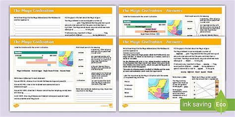 Uks2 Revision Activity Mat Maya Civilisation Twinkl