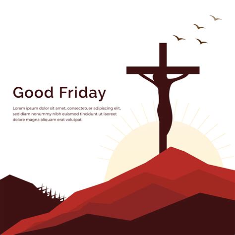 Good Friday Christian Religious Occasion With Jesus Cross Vector