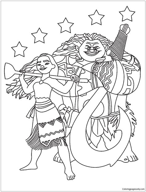 Moana Printable Coloring Pages Free Printable Templates