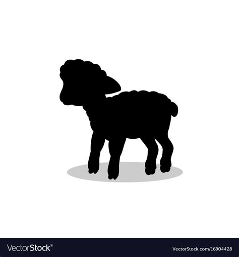 Lamb Sheep Farm Mammal Black Silhouette Animal Vector Image