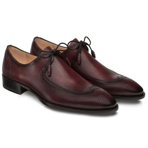 Mezlan Novo Burgundy Genuine Calfskin Wing Tip Shoes 9049 27990