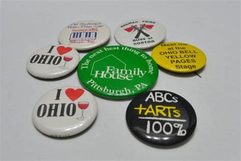 Vintage Advertising Button Pins Set 8 Vintage Advertisements