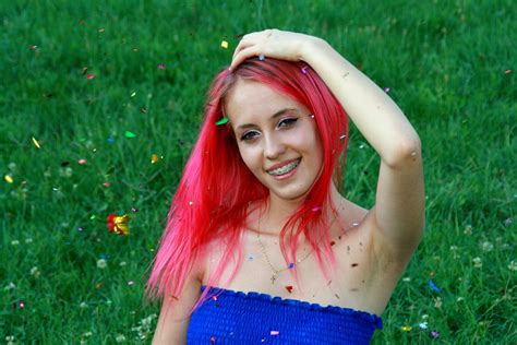 Girl Pink Hair Confetti · Free Photo On Pixabay