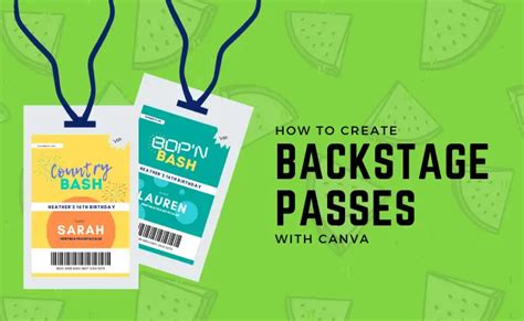 backstage pass templates free tutorial or purchase all access vip party passes